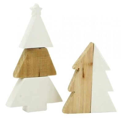Ceramic and wood trees-DNO169S