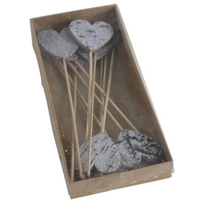 Decorative birch heart picks-DPI184S