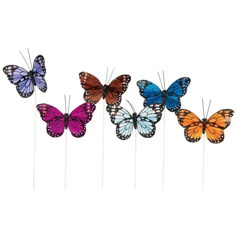 Set mit 6 dekorativen Schmetterlingspicks-DPI188S