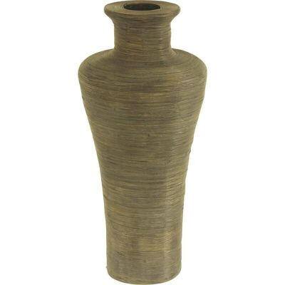 Gray patinated rattan vase-DVA1310