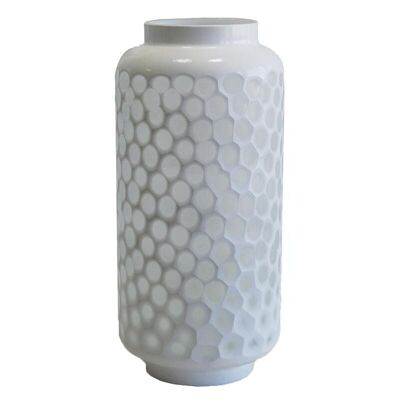 White tinted glass vase-DVA1460V