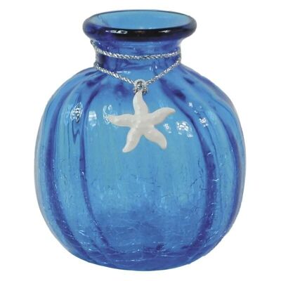Blue glass vase-DVA1500V