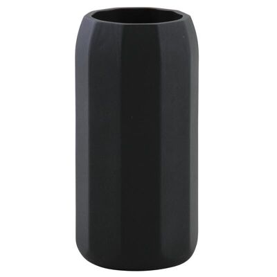 Matt black tinted glass vase-DVA1610V