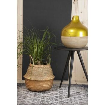 Vase boule en bambou laqué-DVA1710 2