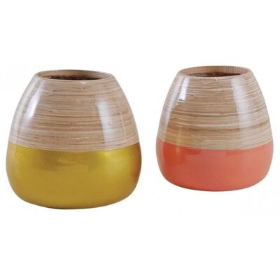 Vases boules en bambou laqué-DVA172S