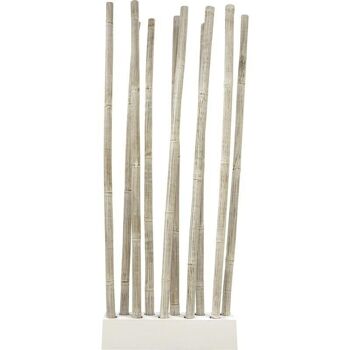 Socle + 10 tiges de bambou patiné blanc-DVI1400
