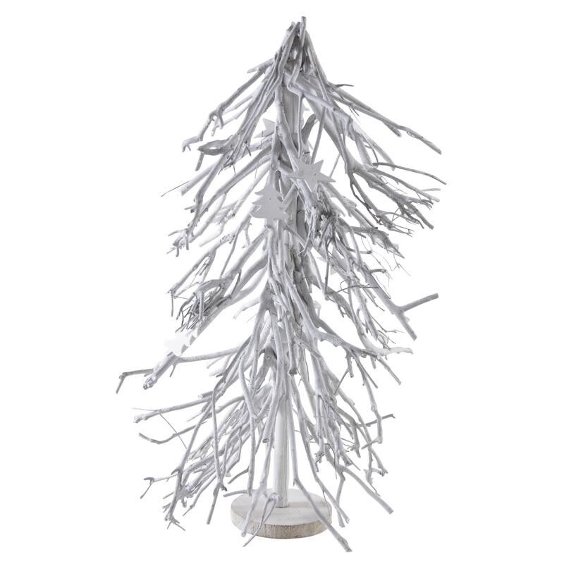 Albero di Natale in legno patinato bianco-DVI1850