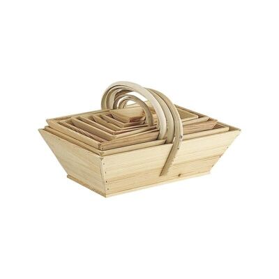 Pine and rattan baskets-FPA135S