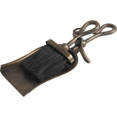 Dustpan and brush set in antique bronze-GCH1690