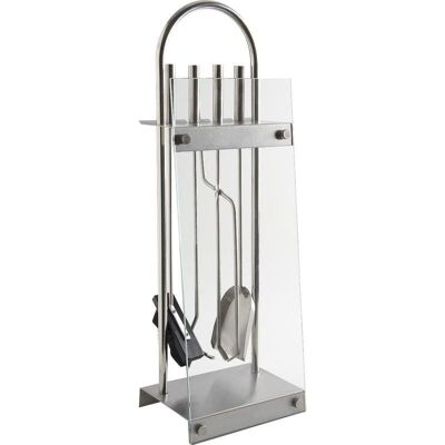 Fireplace set in metal and glass-GCH173S