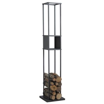 Gray metal log rack-GCH2160