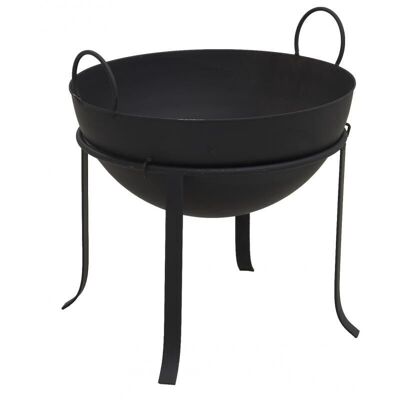 Brazier in black lacquered metal-GCH2360