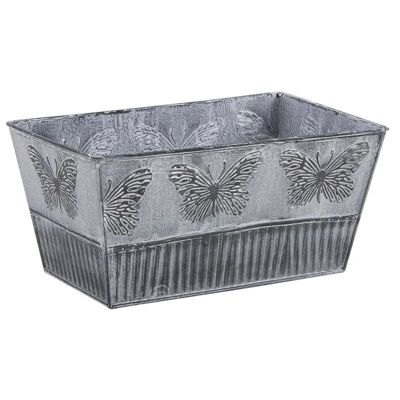 Rectangular basket in patinated metal-GCO3083