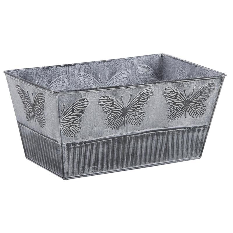 Cesto rettangolare in metallo patinato-GCO3083