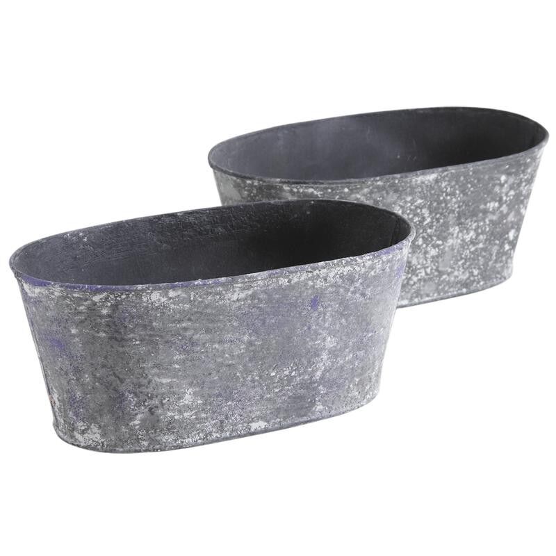 Cesto ovale in metallo patinato-GCO3220