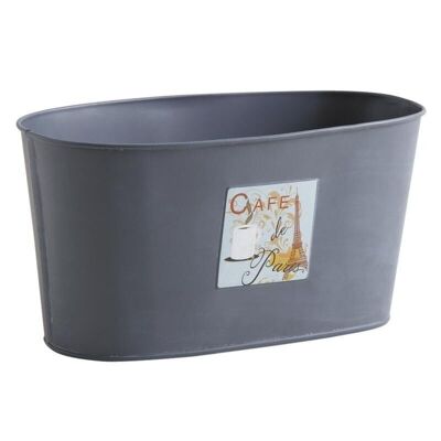 Cesta ovalada Café de Paris en metal lacado-GCO3320