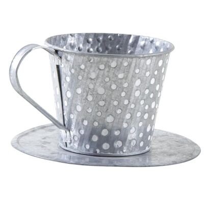 Metal mug with white dots-GCO3460