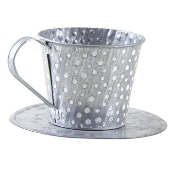 Tasse en métal avec pois blancs-GCO3460