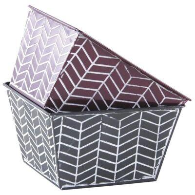 Square basket in lacquered metal-GCO3660