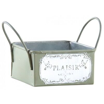 Mini olive lacquered metal basket - Plaisir --GCO3890