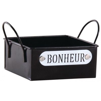 Mini cesta de metal lacado en negro - Bonheur-GCO3930