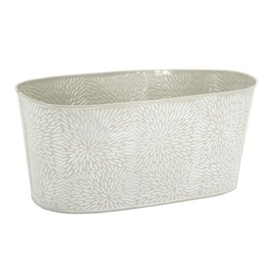 Beige lacquered metal basket-GCO4371