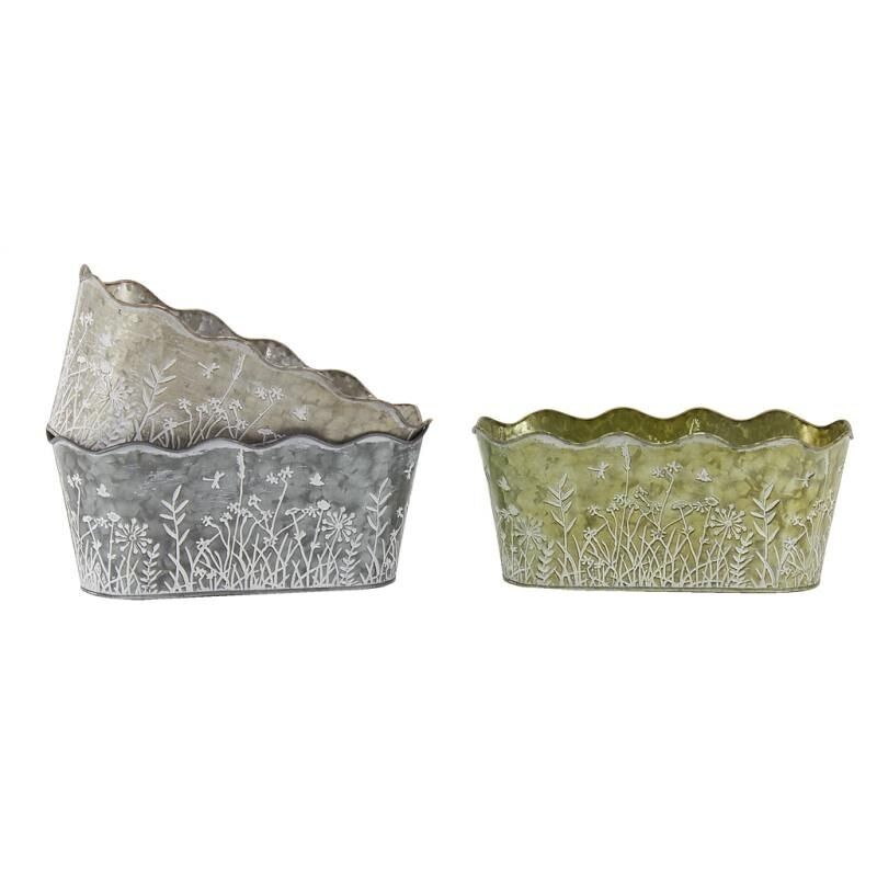 Fioriera in metallo patinato-GCO4490