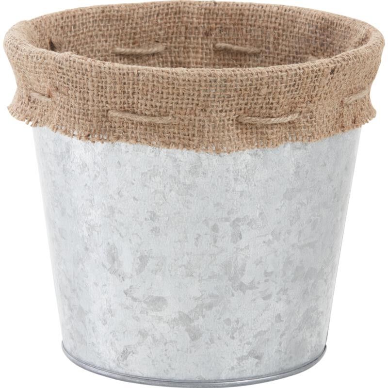 Fioriera in zinco e iuta-GCP1860