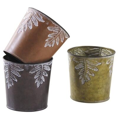 Planter leaves in patinated metal-GCP2070