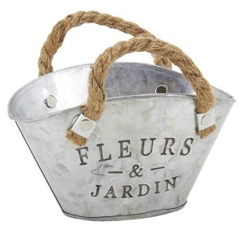 Panier en métal patiné - Fleurs & Jardin-GPA1460 1