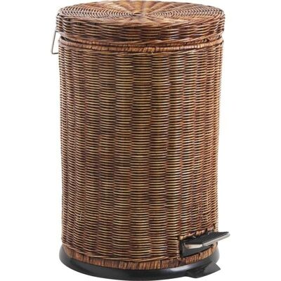 Stained rattan bin 12l-GPO1043