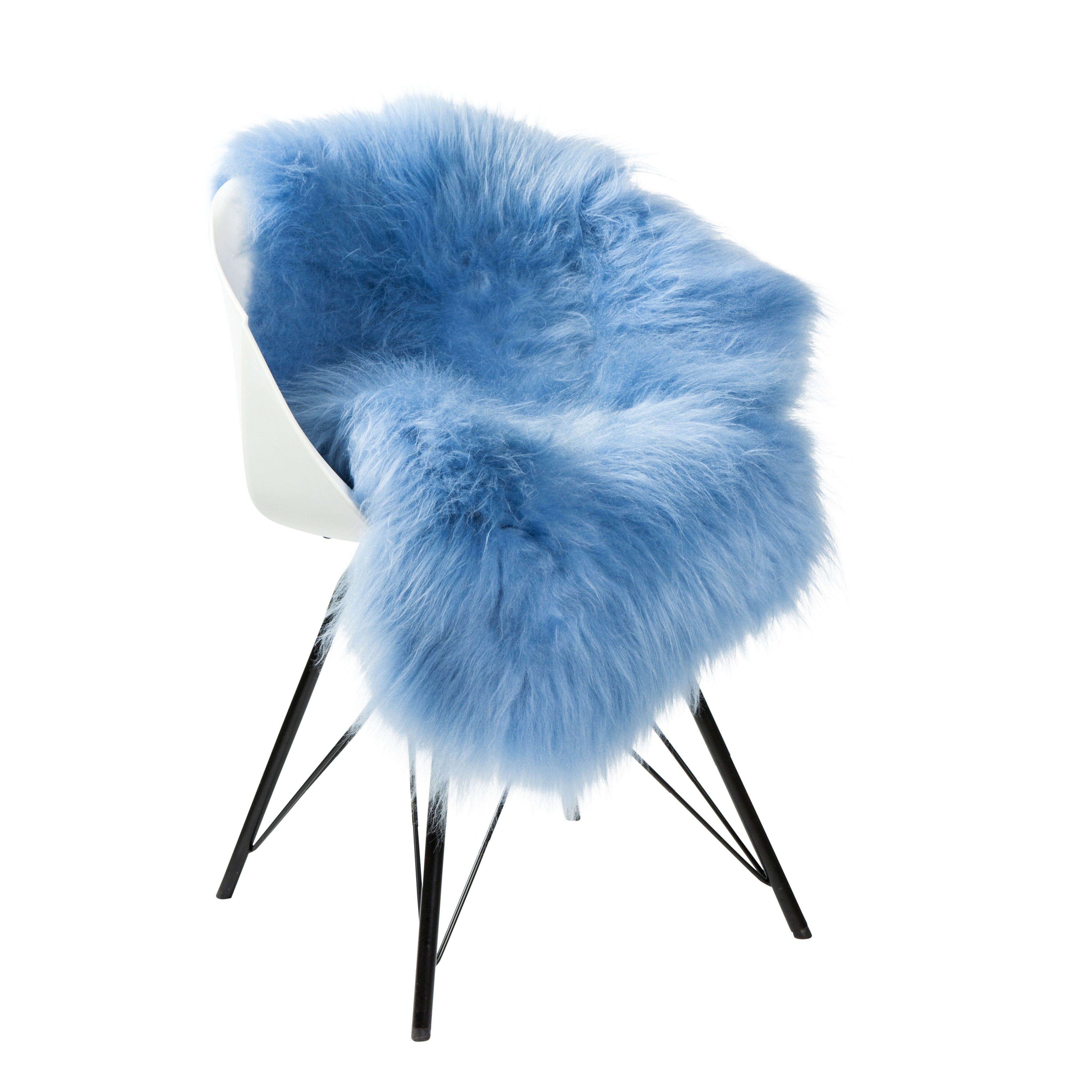 Pelle di pecora islandese azzurro 90-110cm