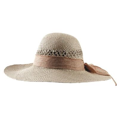 Cappello da donna in giunco e tessuto-JCH1680