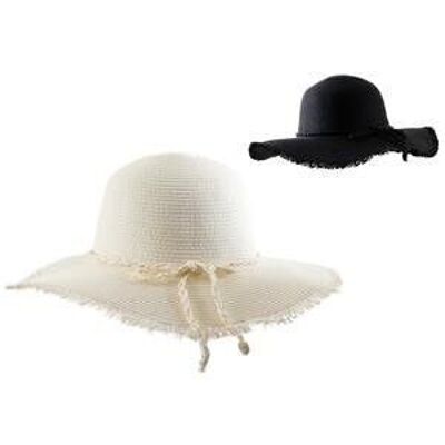Synthetic straw and rope wide-brimmed hat-JCH1720