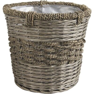 Wicker and rope planter-JCP290SP