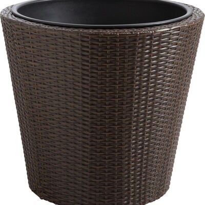 Synthetic rattan and metal planter-JCP302S
