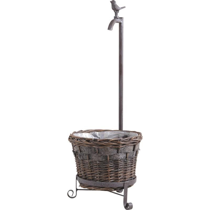 Wicker and metal flowerpot-JCP3520P
