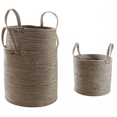 Cache-pot en jute et coton-JCP389S