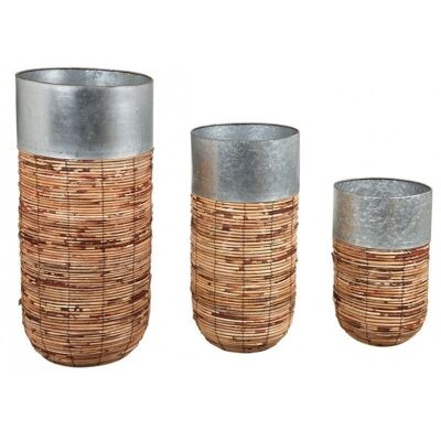 High rattan and zinc planters-JCP407S
