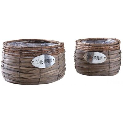 Planters in banana tree and wood-JCP410SP