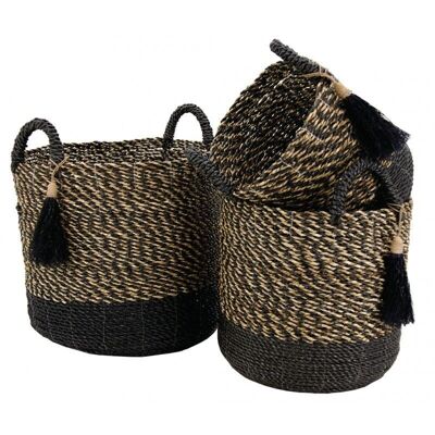 Raffia and rush planters-JCP416S