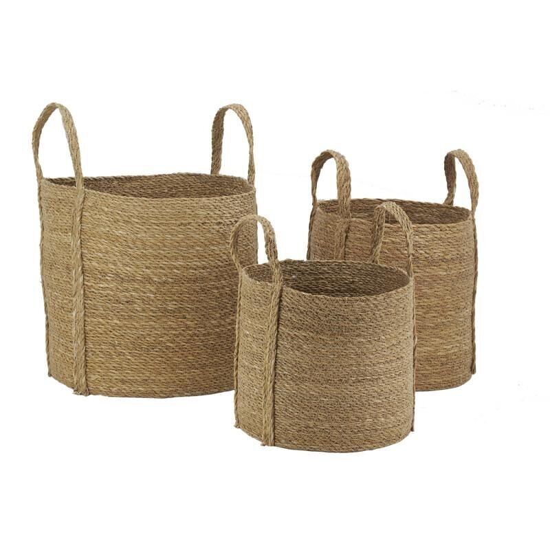 Cache-pots en jonc naturel-JCP427S