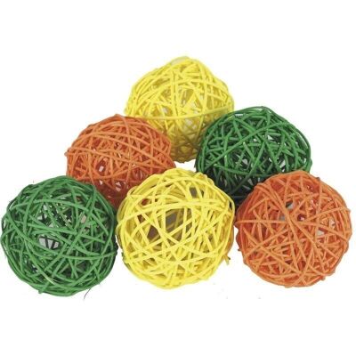 Set di 6 palline in rattan-JFS197S