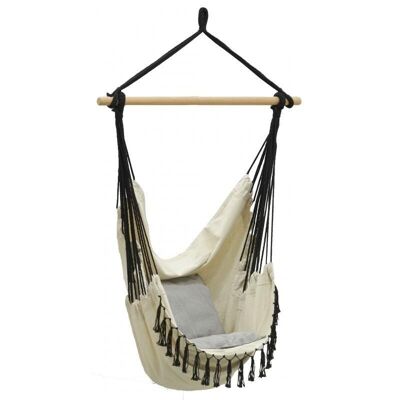 Hammock chair in cotton and macrame-JHA1390