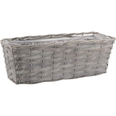 Wicker and wood planter-JJA1852P