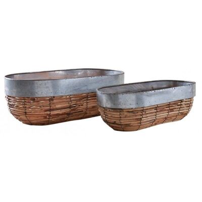 Oval antique rattan baskets-JJA215S