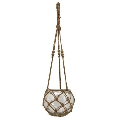 Macrame in glass and rope-JMA1230V