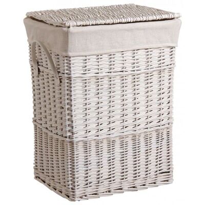 White lacquered wicker laundry baskets-KLI289SC