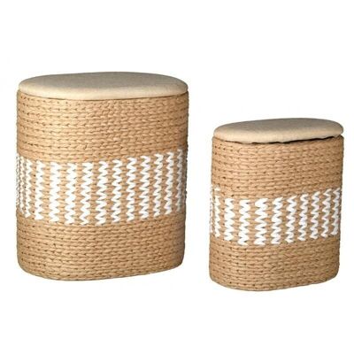 Rope and cotton paper laundry baskets-KLI369SC