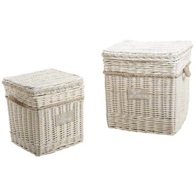 Square bleached wicker trunks-KMA205SC